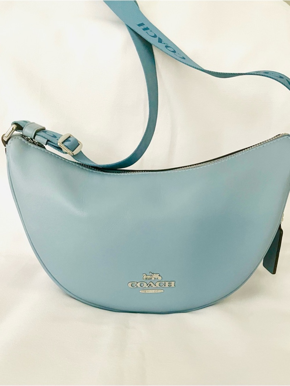 *AUTHENTIC* COACH PACE CROSSBODY BAG STYLE CT644 CORNFLOWER BLUE MSRP $400! - Picture 3 of 16
